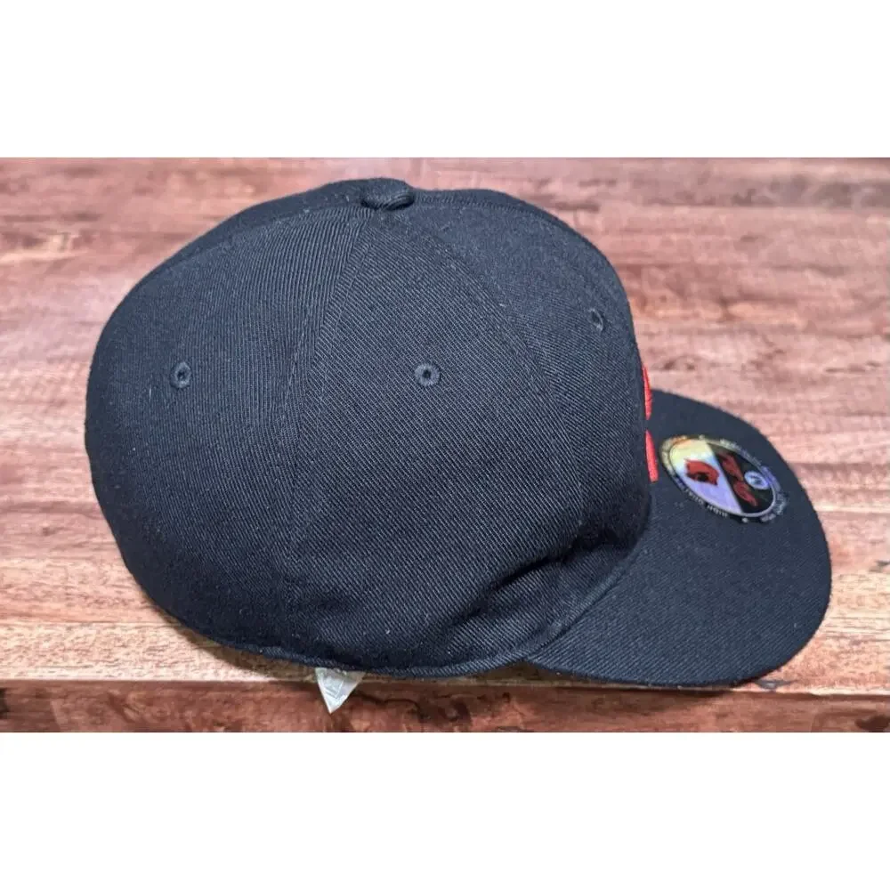 Atlanta Braves Hat Cap Medium Pitbull Black / Red
